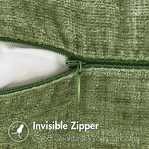 MIULEE Soft Chenille Throw Pillow Covers Sage Green 16x16 Inch Pack of 2 - color: Sage Green, size: 16" x 16" (Pack of 2)