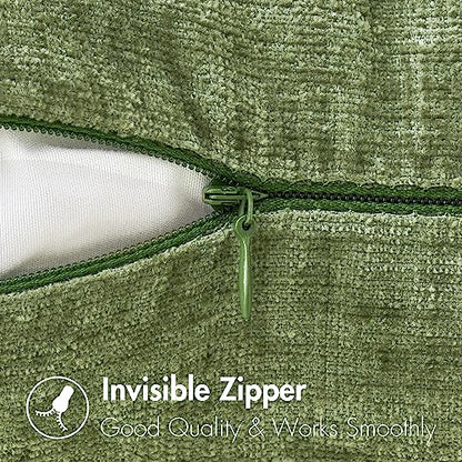 MIULEE Soft Chenille Throw Pillow Covers Sage Green 16x16 Inch Pack of 2 - color: Sage Green, size: 16" x 16" (Pack of 2)