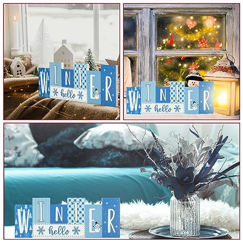 Hello Winter and Merry Christmas Wooden Sign Office Home Decor - style: Santa Claus