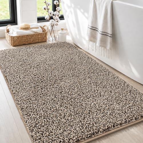 Bath Mat for Bathroom Floor 36'' x24'',Soft Nonslip Bathroom Rug,Taupe - color: Taupe, size: 24'' X 36'' (Rectangular)