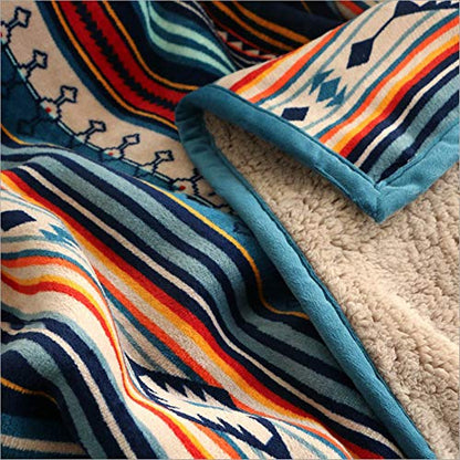 UKELER Boho Sherpa Throw 60'' x 50''- Bohemian Soft Plush Flannel Throw Blankets for Bed/Couch/Sofa/Office/Camping - color: A-bohemian, size: 50''x60''
