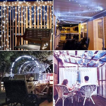 Joomer Solar Fairy Lights, 2-Pack Total 80FT 240LED String Lights, White - color: White, size: 2*120LED