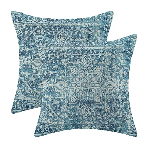 Teal Carpet Pattern Boho Pillow Covers 16x16 Set of 2 - color: Boho-5, size: 16" x 16" (Pack of 2)