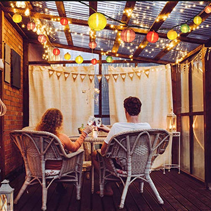 Vigdur Lantern String Lights, 10 Multicolor Lanterns Patio Lights, 9.8FT - color: Multicolor