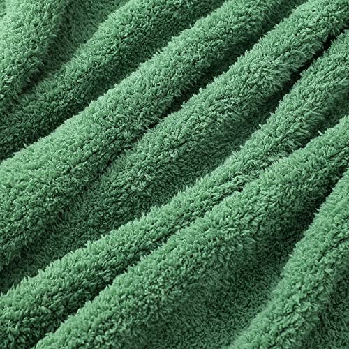 bearberry Knit Throw Blanket 50x60 Green Super Soft Plush for Couch - color: Avocado Green, size: Throw(50″x60″)