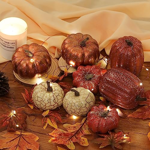 Artgar Pumpkin Decor, 8 PCS Halloween Pumpkin - color: 8pcs Cracked Pumpkins
