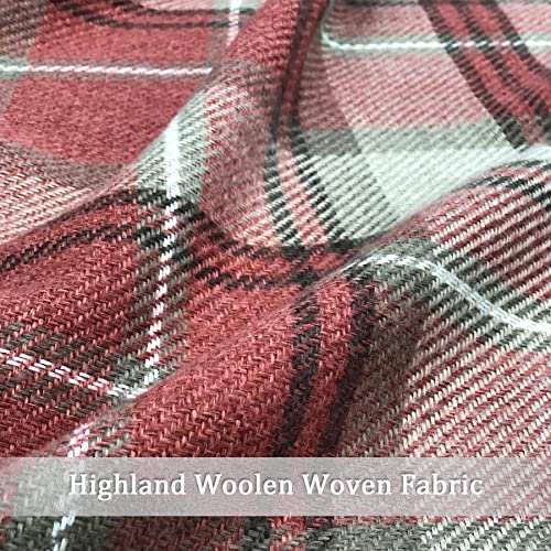 always4u Plaid Curtains 100% Blackout Thermal Energy Saving Drapes for Bedroom Woolen Look Farmhouse Living Room Curtains 2 Panels 54 * 63 Burgundy Red - color: Burgundy Red, size: 54"W x 63"L (Pack of 2)