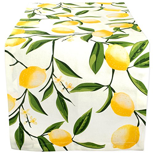 DII Lemon Bliss Tabletop Collection, Table Runner, 14x72 - size: 72" x 14" (Runner)