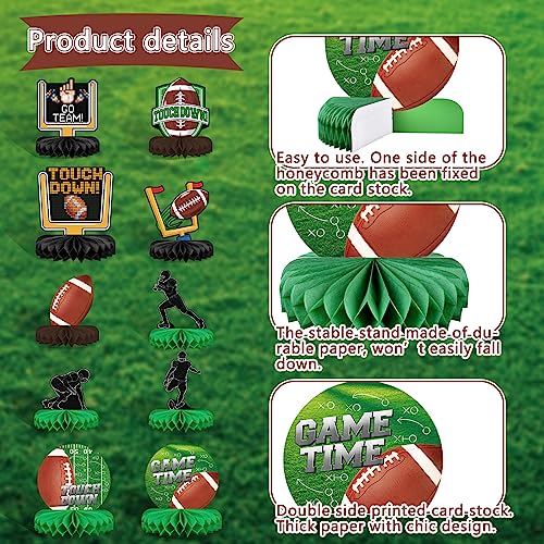 Gatherfun10PCS Football Party Decorations Football Table Centerpiece Football Honeycomb Centerpieces Table Toppers for Football Birthday Party Football Game - style: football