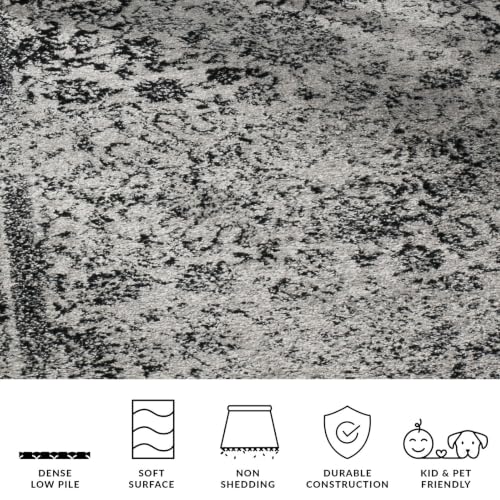 SAFAVIEH Adirondack Runner Rug 2'1"x8', Distressed Grey & Black ADR109B - color: Grey/Black, size: 2'1" x 8' (Runner)