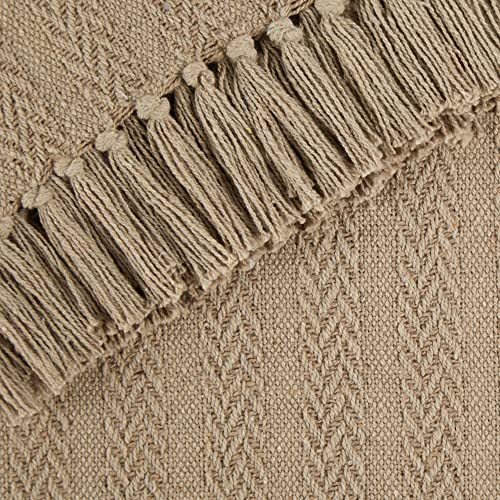 DII Industrial Tonal Textured Woven Throw 50x60, Stone - color: Stone