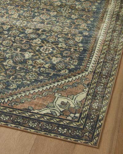 Loloi Magnolia Home Banks Denim/Clay 2'-3" x 3'-9" Accent Rug - color: Denim / Clay, size: 2'3" x 3'9" (Rectangular)