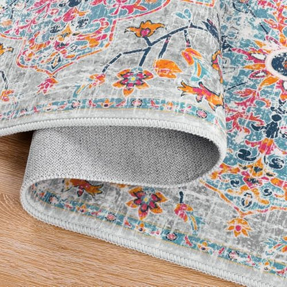Pauwer Hallway Runner Rug 2x6, Washable Non Slip Kitchen Runner, Grey Multi - color: Grey Multi, size: 2' x 6' (Runner)