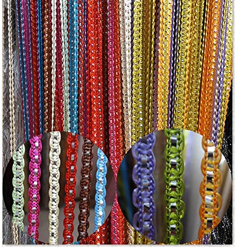 Vidillo Door String Curtain, Wall Panel Fringe Window Room Divider Blind, Home Patio Bedroom Decorative Tassel Screen Ribbon Strings Strip Silver Thread Screen for Wedding Coffee House (Multi-Color) - color: Multi Color