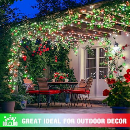 JMEXSUSS Connectable Red White and Green Christmas Lights - color: Red White Green, size: 100 LED