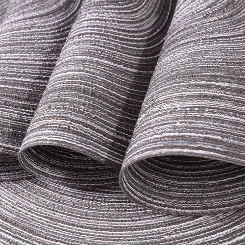 SHACOS Round Placemats Set of 4 Round Braided Placemats 15 inch Cotton Polyester Woven Table Placemats for Dining Table Holiday Party (Black Gray, 4) - color: Black Gray, size: Set of 4