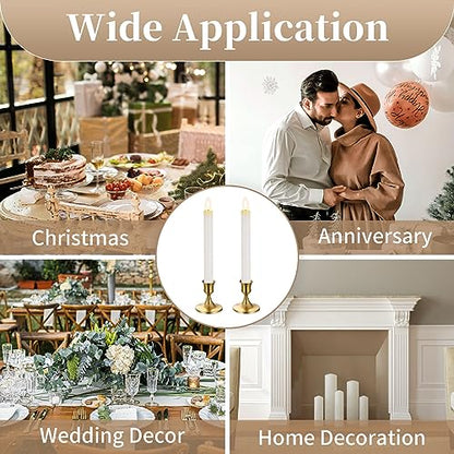 Sziqiqi Gold Candlestick Candle Holders, Set of 2 - color: Gold-style 2, size: 2 Pcs