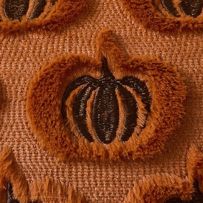 DFXSZ Fall Pillow Covers 18x18 Set of 2 Rust Pumpkins Embroidery Brown - color: Rust Brown Pumpkin, size: 18" x 18" (Pack of 2)