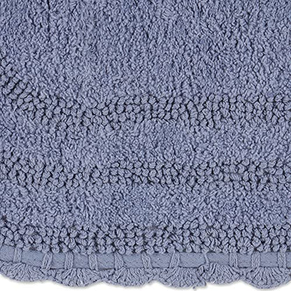 DII Crochet Collection Reversible Bath Mat, Large Oval, 21x34, Stonewash Blue - color: Stonewash Blue, size: 1'9" x 2'10" (Oval)