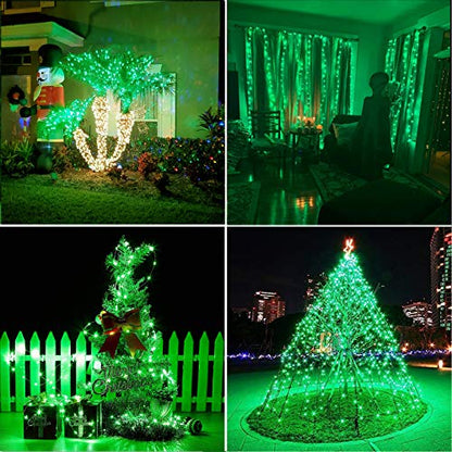 RUICHEN Fairy Lights Plug in, 33 Ft 100 LED Silver Wire Lights, Green - color: Green