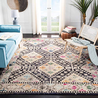 SAFAVIEH Madison Collection Accent Rug - 3' x 5', Black & Yellow, Boho Diamond Distressed Design, Non-Shedding & Easy Care, Ideal for High Traffic Areas in Entryway, Living Room, Bedroom (MAD418Z) - color: Black/Yellow, size: 3' x 5' (Rectangular)