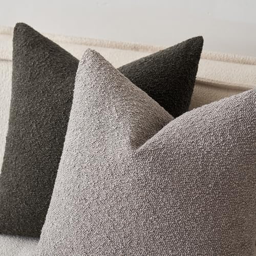 MIULEE Textured Boucle Lumbar Pillow Cover for Bed 12x20 Dark Coffee - color: Dark Coffee, size: 20" x 12" (Pack of 1)