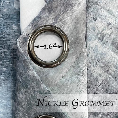 Dusty Blue Abstract Curtains for Living Room Bedroom, 52W x 63L, 2 Panels - color: Blue Grey, size: 52"W x 63"L (Pack of 2)