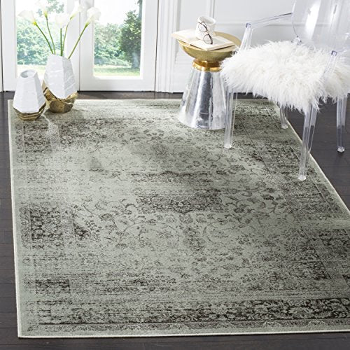 SAFAVIEH Vintage Collection Area Rug - 7'6" x 10'6", Spruce, Oriental Medallion Distressed Viscose Design, Ideal for High Traffic Areas in Living Room, Bedroom (VTG113-2111) - color: Spruce, size: 7'6" x 10'6" (Rectangular)