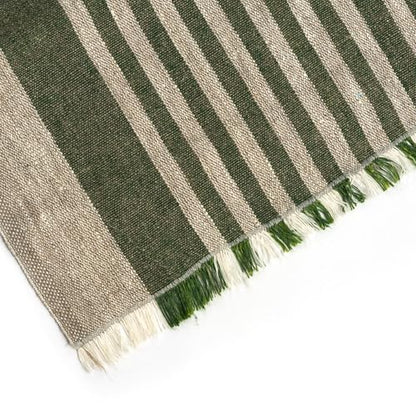 Natural Coarse 100% Linen Table Runner 18 x 95 Inches - Rustic Farmhouse Flax Table Runner for Everyday Use, Holidays & Special Occasions (Nordic Pine Green, 18 x 95 inch) - color: Nordic Pine Green