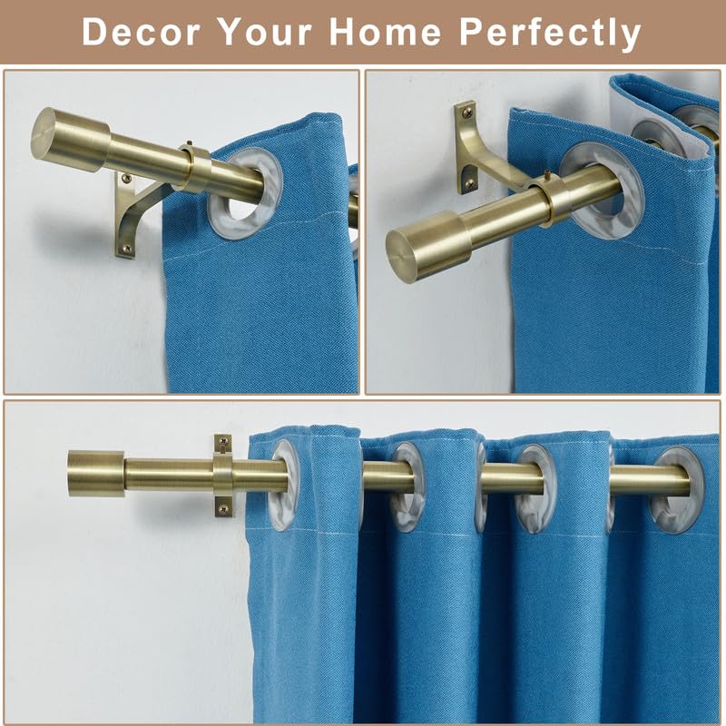 Single Curtain Rods 48-84 Inch, Antique Bronze, Metal, Wall Mounted - color: Antique Bronze, size: 48-84"