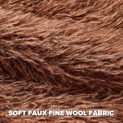 FUTEI Pack of 2 Faux Wool Throw Pillow Covers 18x18 Inch, Rust - color: Rust