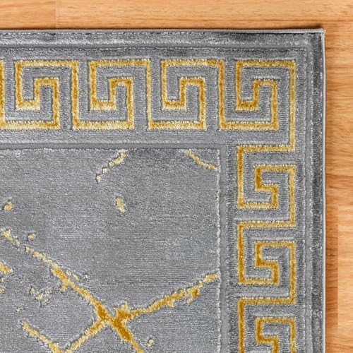 GLORY RUGS Area Rugs Marble 5X7 Grey Gold Carpet Modern Abstract Rug Living Room Dining Bedroom Rug - color: Grey, size: 5' x 7' (Rectangular)