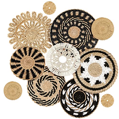 Tatuo 11 Pcs Boho Wall Basket Decor Woven Wall Hanging Art, Boho - style: Boho