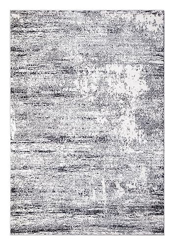 Keen Home Design Abstract Non-Shedding Area Rug, Soft Thick Pile, 8x10 - color: Abstract Cream/Grey, size: 7'3" x 10'2" (Rectangular)