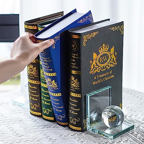 1 Pair Crystal Bookends with Crystal Ball for Heavy Books - color: Ball
