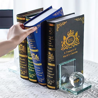 1 Pair Crystal Bookends with Crystal Ball for Heavy Books - color: Ball