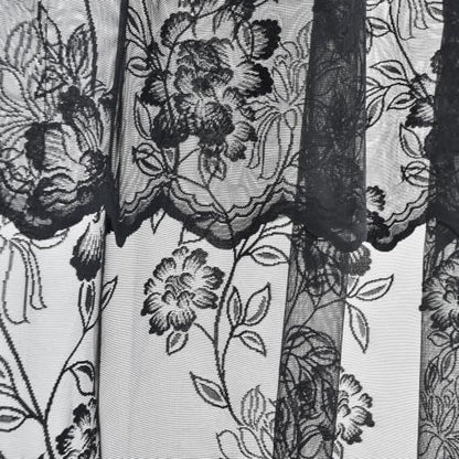 Black Lace Shower Curtain with Attached Valance, 72 x 72 Inch 1 Panel - color: Black, size: 72"W x 72"L (Pack of 1)