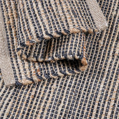 Cotton/Jute Placemats Set of 4-13x19 Inch - Natural Grey Charcoal - color: Natural - Grey Charcoal