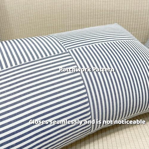 Slow Cow Lumbar Throw Pillow Cover Stripe 12 x 24 Inches Denim Blue - color: D-denim Blue, size: 24" x 12" (Pack of 1)
