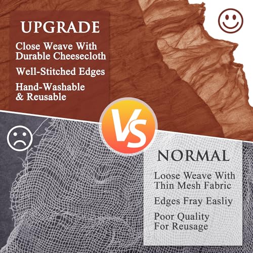 Cheesecloth Table Runner 10FT Terracotta Boho Gauze Rustic Sheer Runners - color: Terracotta, size: 1 Pack
