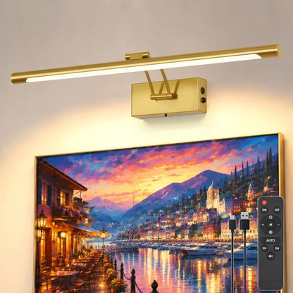 Battery Operated Picture Light for Wall,Gold Brushed 23.6-Inch - color: Gold, size: 23.6 Inch