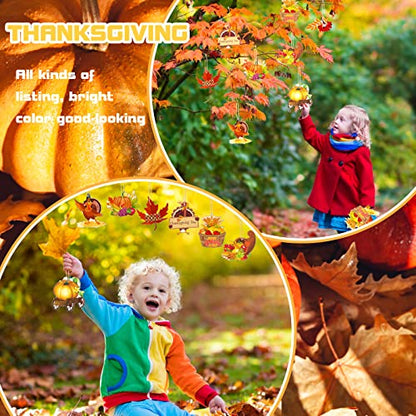 Bucherry 40 Pcs Fall Ornaments for Tree Thanksgiving Wood Decor,Warm Style - style: Warm Style