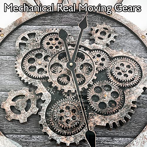 30" Large Moving Gears Wall Clock for Living Room Decor Office Home - color: Carbon Grey, size: 76cm / 30 inch