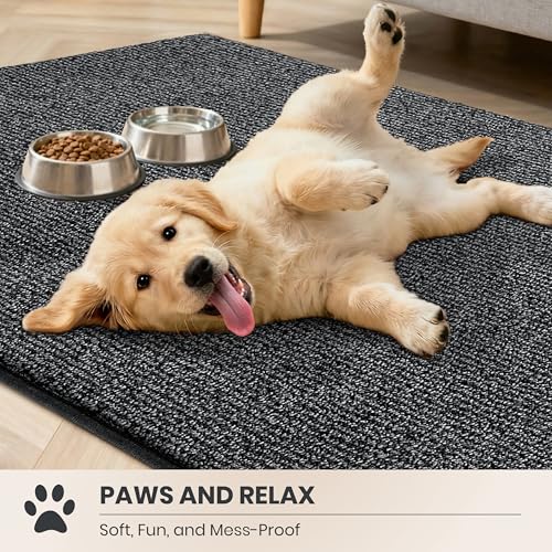 PURRUGS Dirt Trapping Door Mat, 32" x 47"(Half Round), Heathered Charcoal - color: Heathered Charcoal, size: 32" X 47" (Half Round)