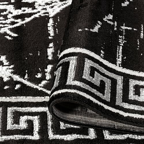 GLORY RUGS Area Rugs Marble 5x7 Black Gray Carpet Modern Abstract Rug Living Room Dining Bedroom Rug - color: Black Gray, size: 5' x 7' (Rectangular)