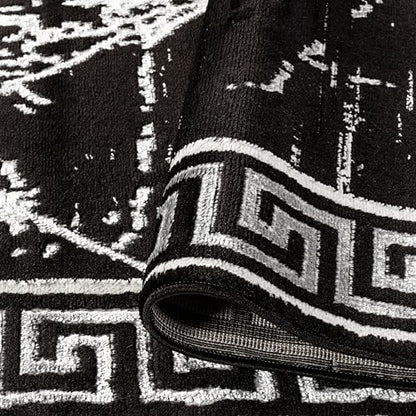 GLORY RUGS Area Rugs Marble 5x7 Black Gray Carpet Modern Abstract Rug Living Room Dining Bedroom Rug - color: Black Gray, size: 5' x 7' (Rectangular)
