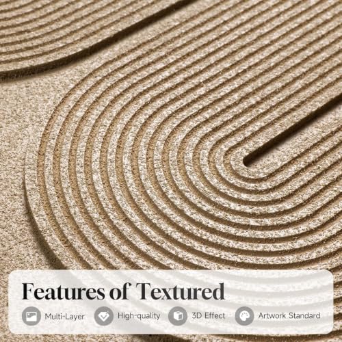 3D Textured Large Framed Boho Neutral Abstract Wall Art Set of 3, 20x30 In - color: Neutral --A, size: 20"w X 30"h X 3pcs