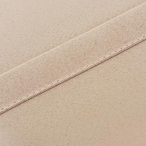INLINAS Blackout Curtains with Sheer Overlay, Beige, 52x63 Inches - color: Beige, size: 52"W x 63"L (Pack of 2)
