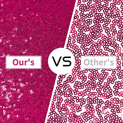 Pufogu 12 x 72 inches Hot Pink Sequin Table Runner, 2 Packs - color: Hot Pink