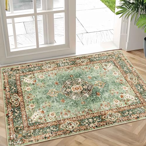 Small Rugs 2x3 Boho,Green Rug for Entryway Bathroom Bedroom - color: Green, size: 2'x3'